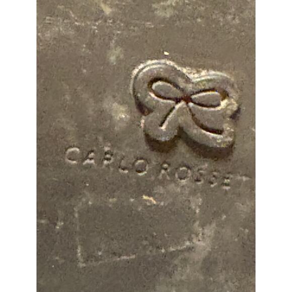 Carlo Rossetti Size 7.5 Burgundy Leather Chunky Heel Platform Booties Side Zip - Picture 14 of 14